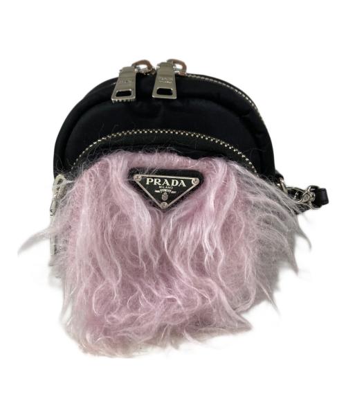 PRADA（プラダ）PRADA (プラダ) カーゴクラッチ ハンドバッグ ポーチ ブラック×ピンク サイズ:OneSizeの古着・服飾アイテム