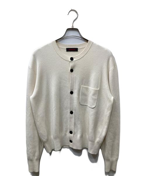 CABAN（キャバン）CABAN (キャバン) コットンカシミヤ ポケットクルーネックカーディガン ホワイト サイズ:Mの古着・服飾アイテム