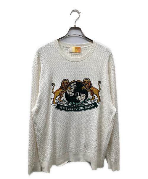 KITH（キス）KITH (キス) NY To The World Cable Crewneck ホワイト サイズ:XLの古着・服飾アイテム