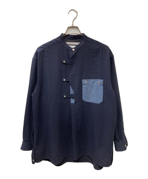 WHITE MOUNTAINEERING（ホワイトマウンテ二アニング）WHITE MOUNTAINEERING (ホワイトマウンテ二アニング) VISCOSE MILITARY SMOCK SHIRT ネイビー サイズ:1の古着・服飾アイテム