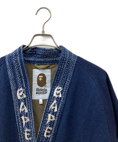 A BATHING APE（ア ベイシング エイプ）A BATHING APE (ア ベイシング エイプ) MILITARY KIMONO JACKET ユーズド加工着物ジャケット ネイビー×グリーン サイズ:Mの古着・服飾アイテム