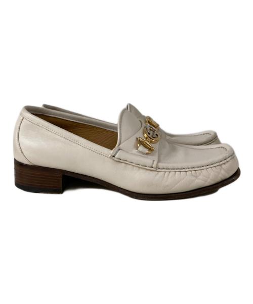 GUCCI（グッチ）GUCCI (グッチ) ビットローファー ホワイト サイズ:SIZE 7の古着・服飾アイテム