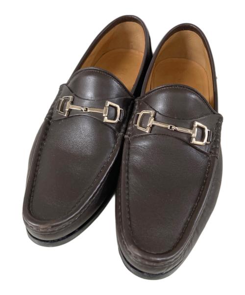 GUCCI（グッチ）GUCCI (グッチ) ビットローファー ブラウン サイズ:SIZE 6 1/2の古着・服飾アイテム