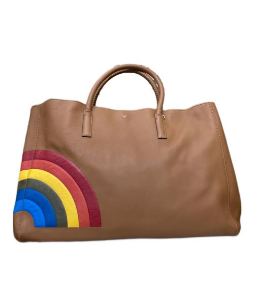 ANYA HINDMARCH（アニヤ・ハインドマーチ）ANYA HINDMARCH (アニヤハインドマーチ) Rainnbow Featherweight Ebury Tote レザートートバッグ ブラウン サイズ:OneSizeの古着・服飾アイテム