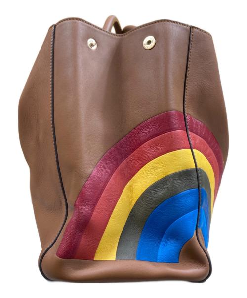 ANYA HINDMARCH（アニヤ・ハインドマーチ）ANYA HINDMARCH (アニヤハインドマーチ) Rainnbow Featherweight Ebury Tote レザートートバッグ ブラウン サイズ:OneSizeの古着・服飾アイテム