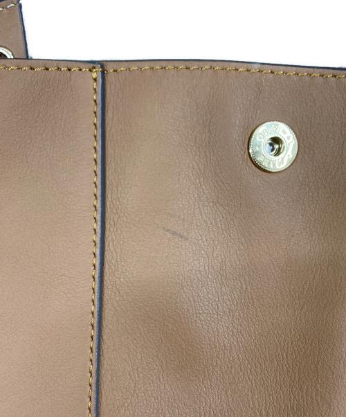 ANYA HINDMARCH（アニヤ・ハインドマーチ）ANYA HINDMARCH (アニヤハインドマーチ) Rainnbow Featherweight Ebury Tote レザートートバッグ ブラウン サイズ:OneSizeの古着・服飾アイテム