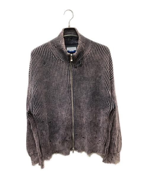 MAISON SPECIAL（メゾンスペシャル）MAISON SPECIAL (メゾンスペシャル) Snow Wash Damaged Prime-Over Drivers Knit ピンク×ブラック サイズ:SIZE 2の古着・服飾アイテム