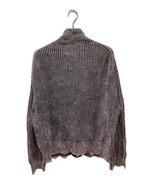MAISON SPECIAL（メゾンスペシャル）MAISON SPECIAL (メゾンスペシャル) Snow Wash Damaged Prime-Over Drivers Knit ピンク×ブラック サイズ:SIZE 2の古着・服飾アイテム