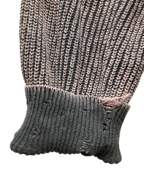 MAISON SPECIAL（メゾンスペシャル）MAISON SPECIAL (メゾンスペシャル) Snow Wash Damaged Prime-Over Drivers Knit ピンク×ブラック サイズ:SIZE 2の古着・服飾アイテム