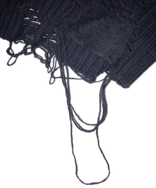 MAISON SPECIAL（メゾンスペシャル）MAISON SPECIAL (メゾンスペシャル) プライムオーバークレイジークラッシュ畦ドライバーズニット ブラック サイズ:2の古着・服飾アイテム