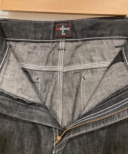HIDE AND SEEK（ハイドアンドシーク）HIDE AND SEEK (ハイドアンドシーク) ワイドブラックペインターデニム ブラック サイズ:XLの古着・服飾アイテム