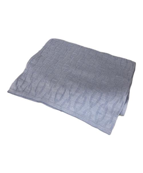 HERMES（エルメス）HERMES (エルメス) シェーヌダンクル柄コットンシルクストール ブルーの古着・服飾アイテム