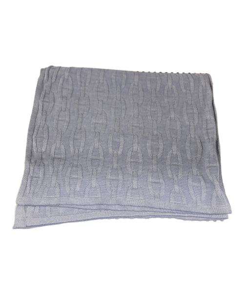 HERMES（エルメス）HERMES (エルメス) シェーヌダンクル柄コットンシルクストール ブルーの古着・服飾アイテム