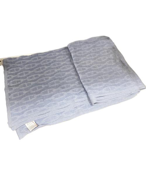 HERMES（エルメス）HERMES (エルメス) シェーヌダンクル柄コットンシルクストール ブルーの古着・服飾アイテム