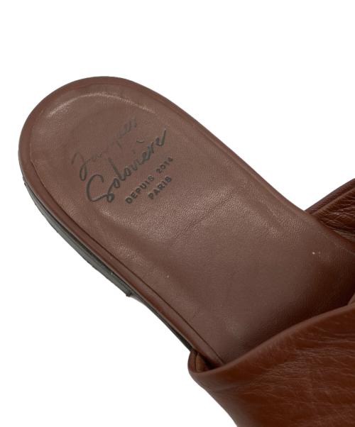 JACQUES SOLOVIERE（ジャック ソロヴィエール）JACQUES SOLOVIERE (ジャック ソロヴィエール) ナッパレザー シャワーサンダル ブラウン サイズ:43の古着・服飾アイテム