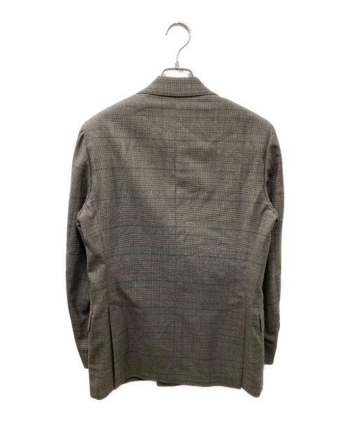 LARDINI（ラルディーニ）LARDINI (ラルディーニ) チェックダブルテーラードジャケット ブラウン サイズ:44の古着・服飾アイテム