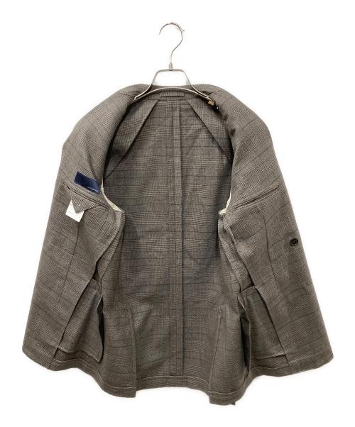 LARDINI（ラルディーニ）LARDINI (ラルディーニ) チェックダブルテーラードジャケット ブラウン サイズ:44の古着・服飾アイテム