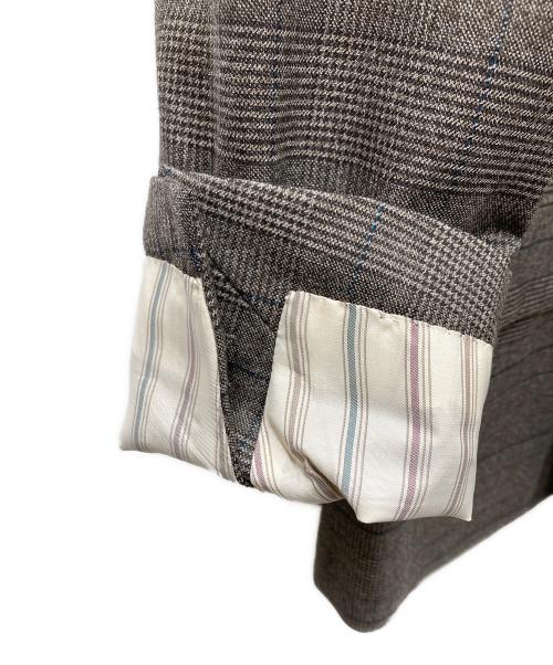 LARDINI（ラルディーニ）LARDINI (ラルディーニ) チェックダブルテーラードジャケット ブラウン サイズ:44の古着・服飾アイテム