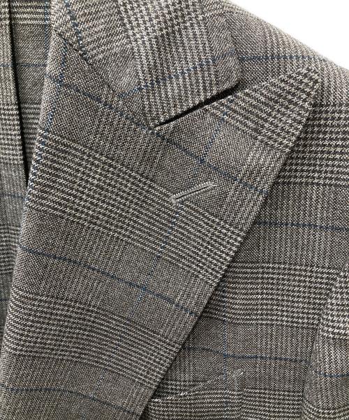 LARDINI（ラルディーニ）LARDINI (ラルディーニ) チェックダブルテーラードジャケット ブラウン サイズ:44の古着・服飾アイテム