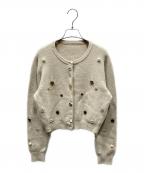 Ameriアメリ）の古着「TWINKLE BIJOU SHORT KNIT TOP」｜アイボリー