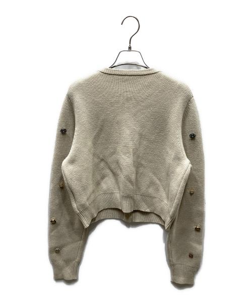 Ameri（アメリ）AMERI (アメリ) TWINKLE BIJOU SHORT KNIT TOP アイボリー サイズ:SIZE Mの古着・服飾アイテム