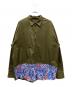 DSQUARED2（ディースクエアード）の古着「オーバーサイズ切替花柄シャツ」｜オリーブ×ブルー