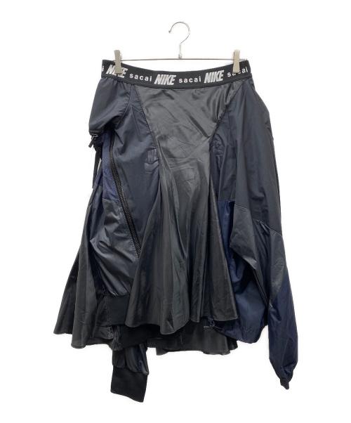 NIKE（ナイキ）NIKE (ナイキ) sacai (サカイ) 再構築ナイロンスカート ネイビー×ブラック サイズ:SIZE Lの古着・服飾アイテム