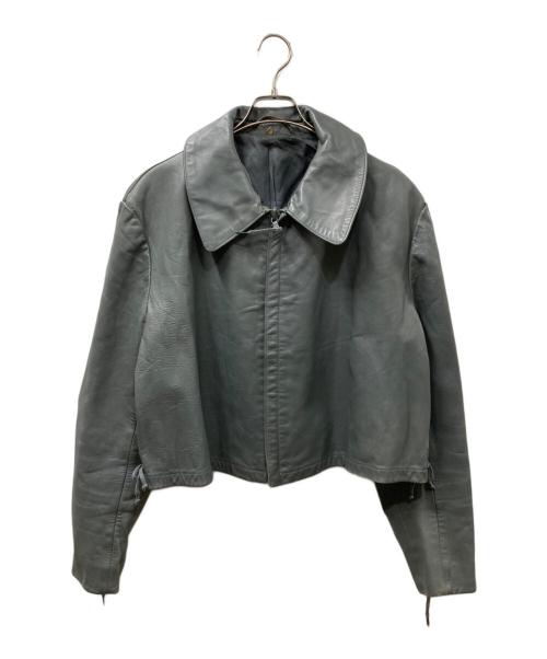 German military（ジャーマンミリタリー）German Military (ジャーマンミリタリー) 80S Submarine Jacket サブマリンレザージャケット グレー サイズ:15の古着・服飾アイテム