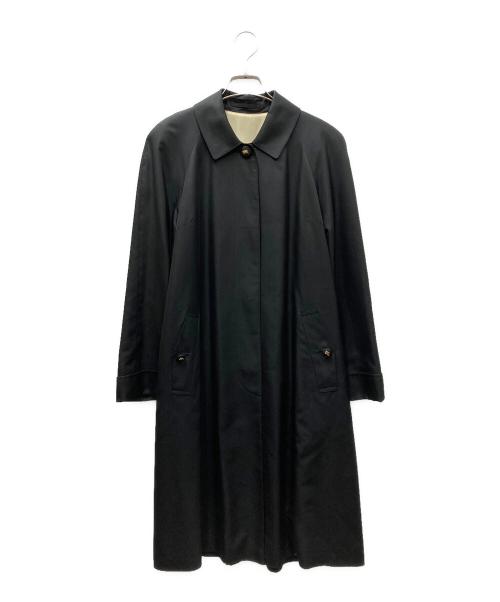 Burberry's（バーバリー）Burberry's (バーバリーズ) シルクステンカラーコート ブラック サイズ:SIZE 9ARの古着・服飾アイテム