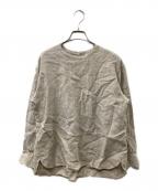 KAGUREカグレ）の古着「リネンクルーネックプルオーバー」｜ベージュ