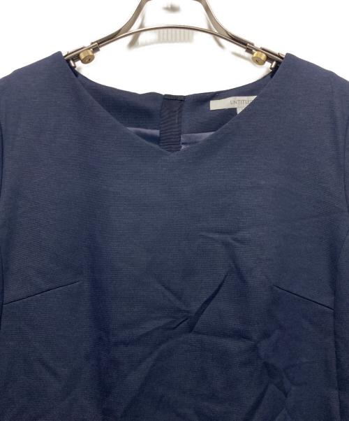 UNTITLED（アンタイトル）UNTITLED (アンタイトル) Vネックワンピース ネイビー サイズ:2の古着・服飾アイテム