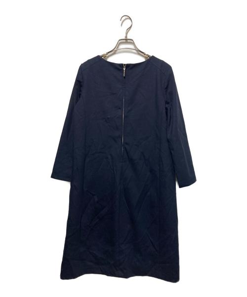 UNTITLED（アンタイトル）UNTITLED (アンタイトル) Vネックワンピース ネイビー サイズ:2の古着・服飾アイテム