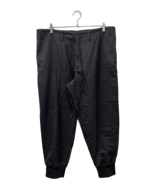 GROUND Y（グラウンドワイ）GROUND Y (グラウンドワイ) ギャバジン リブ イージーパンツ ブラック サイズ:3の古着・服飾アイテム