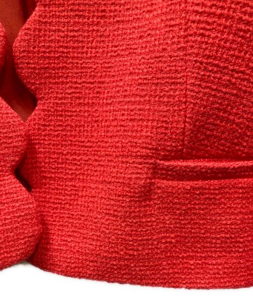 MEIMEIJ（メイメイジェイ）MEIMEIJ (メイメイジェイ) ノーカラージャケット レッド サイズ:SIZE 36の古着・服飾アイテム