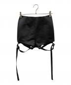 Tanaka Daisukeタナカ ダイスケ）の古着「thighs belted bloomers satin pants」｜ブラック