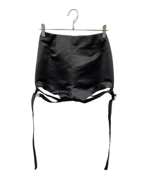 Tanaka Daisuke（タナカ ダイスケ）TANAKA DAISUKE (タナカ ダイスケ) thighs belted bloomers satin pants ブラック サイズ:1の古着・服飾アイテム