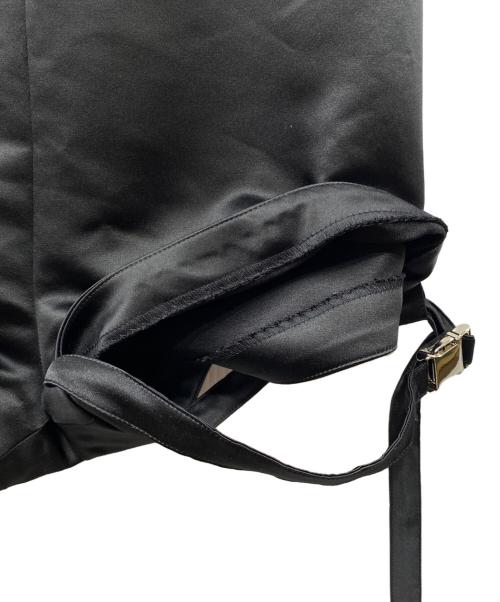 Tanaka Daisuke（タナカ ダイスケ）TANAKA DAISUKE (タナカ ダイスケ) thighs belted bloomers satin pants ブラック サイズ:1の古着・服飾アイテム