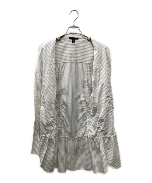 LOUIS VUITTON（ルイ ヴィトン）LOUIS VUITTON (ルイ ヴィトン) モノグラム柄 ストライプシャツワンピース ホワイト×ブラック サイズ:36の古着・服飾アイテム