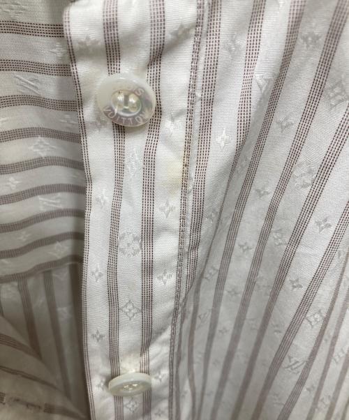 LOUIS VUITTON（ルイ ヴィトン）LOUIS VUITTON (ルイ ヴィトン) モノグラム柄 ストライプシャツワンピース ホワイト×ブラック サイズ:36の古着・服飾アイテム