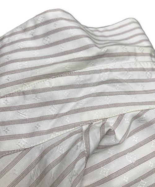 LOUIS VUITTON（ルイ ヴィトン）LOUIS VUITTON (ルイ ヴィトン) モノグラム柄 ストライプシャツワンピース ホワイト×ブラック サイズ:36の古着・服飾アイテム