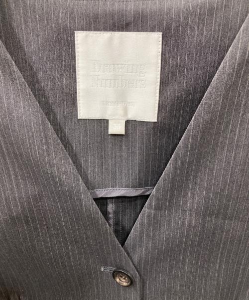 Drawing Numbers（ドローイングナンバーズ）Drawing Numbers (ドローイングナンバーズ) ストライプベスト グレー サイズ:38の古着・服飾アイテム