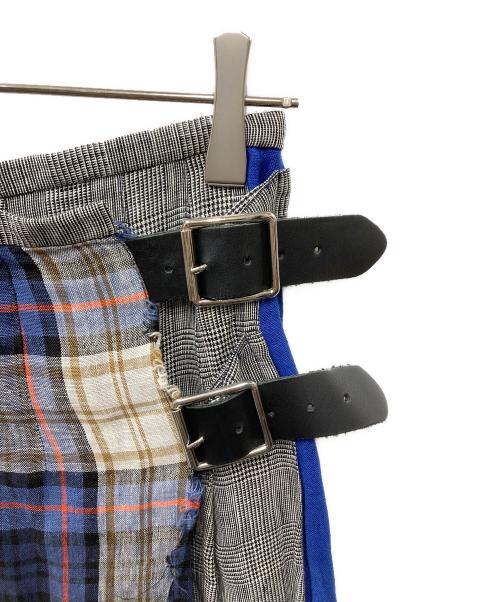 O'NEIL OF DUBLIN（オニールオブダブリン）O'NEIL OF DUBLIN (オニールオブダブリン) リネン ラップロングスカート グレー×ブルー サイズ:36の古着・服飾アイテム