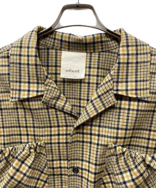 refomed（リフォメッド）refomed (リフォメッド) オープンカラーチェックシャツ イエロー サイズ:2の古着・服飾アイテム