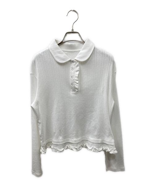 Fano Studios（ファノ ストゥディオズ）Fano Studios (ファノ ストゥディオズ) フリルニットポロシャツ ホワイト サイズ:S 未使用品の古着・服飾アイテム
