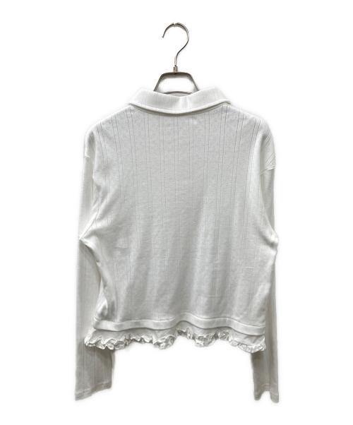 Fano Studios（ファノ ストゥディオズ）Fano Studios (ファノ ストゥディオズ) フリルニットポロシャツ ホワイト サイズ:S 未使用品の古着・服飾アイテム