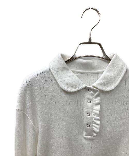 Fano Studios（ファノ ストゥディオズ）Fano Studios (ファノ ストゥディオズ) フリルニットポロシャツ ホワイト サイズ:S 未使用品の古着・服飾アイテム