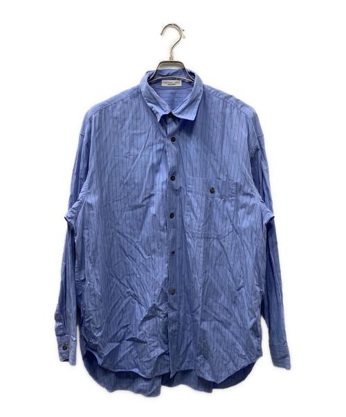 ISSEY MIYAKE（イッセイミヤケ）ISSEY MIYAKE (イッセイミヤケ) ストライプシャツ ブルー×ブラック サイズ:3の古着・服飾アイテム