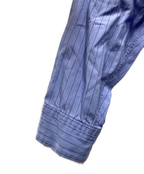 ISSEY MIYAKE（イッセイミヤケ）ISSEY MIYAKE (イッセイミヤケ) ストライプシャツ ブルー×ブラック サイズ:3の古着・服飾アイテム
