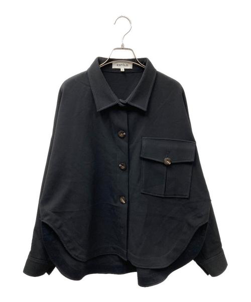 ENFOLD（エンフォルド）ENFOLD (エンフォルド) ダブルクロスシャツ ブラック サイズ:38の古着・服飾アイテム