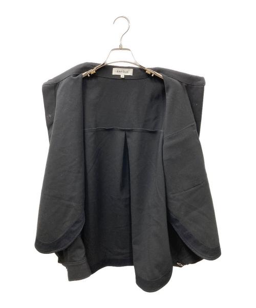 ENFOLD（エンフォルド）ENFOLD (エンフォルド) ダブルクロスシャツ ブラック サイズ:38の古着・服飾アイテム
